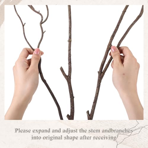 Image of Norme 6 Pcs 47.2 Inch Lifelike Curly Willow Branches for Vases Artificial Decorative Dried Twigs Tall Plastic Vine Bendable Stick for DIY Plant Crafts Farmhouse Wedding Indoor Home Hotel Decor(Brown)