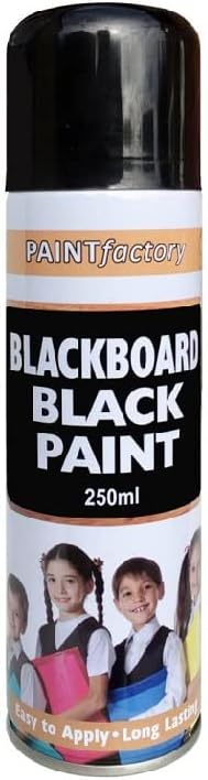 2x Blackboard Black All Purpose Aerosol Spray Paint 250ml Quick Drying Spray, Fast Dry and Excellent Coverage for Metal, Wood, Plastic and More by Diva Gift