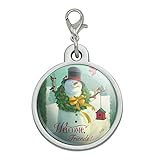 GRAPHICS & MORE Christmas Holiday Welcome Friends Snowman Chrome Plated Metal Pet Dog Cat ID Tag