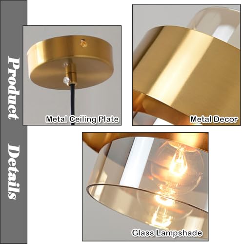 Lámpara colgante creativa para techos altos con cristal decorativo 6