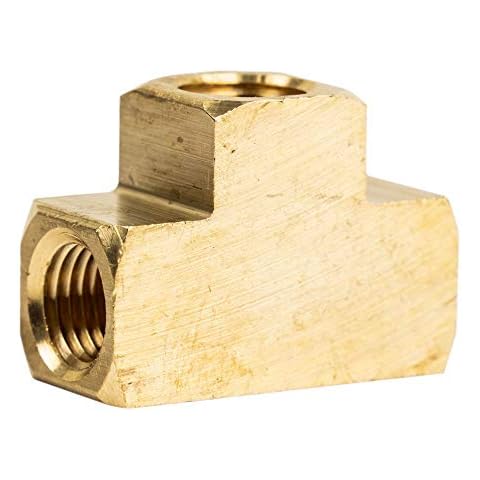 1/4" FNPT Brass Tee Pipe Fitting .25" T-Fitting Solid Brass Connector 101SC Cover