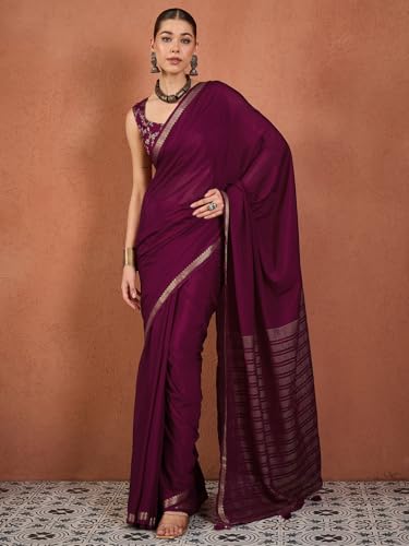 Image of AKHILAM Women's Kanjivaram Woven Soft Silk Saree With Blouse Piece