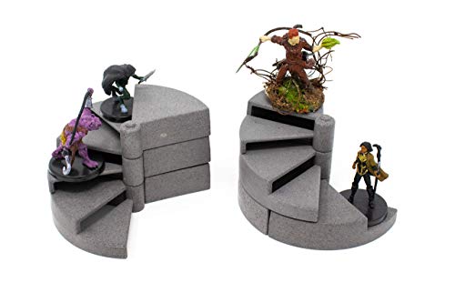 Spiral Staircases Kit: Tabletop & Rpg Terrain Game Set For Dungeons & Dragons, Pathfinder, Castles & Crusades, 13Th Age, Runequest, Asunder, Zombicide, Imperial Assault, And More! (12 Pieces 18 Sqin) #TOP1