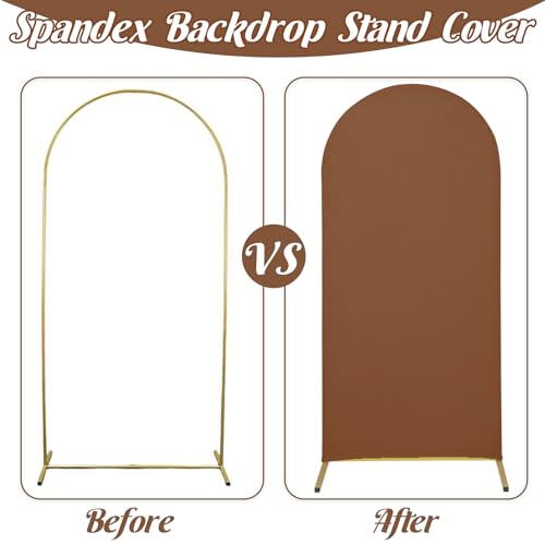 Cobertura de Arco de Boda con Spandex Ajustado 6.6FT Marrón miniatura 4