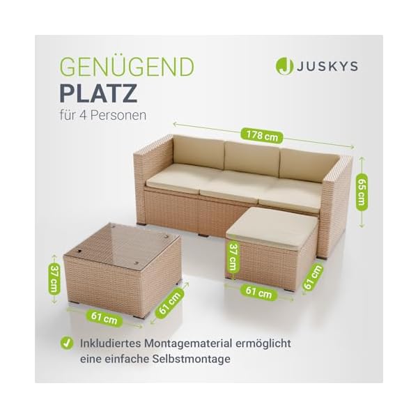 Punta Cana Polyrattan Lounge-Set M Creme