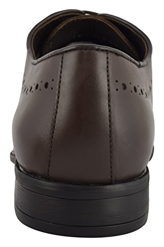 Image of Auserio Men Brown Leather Formal
