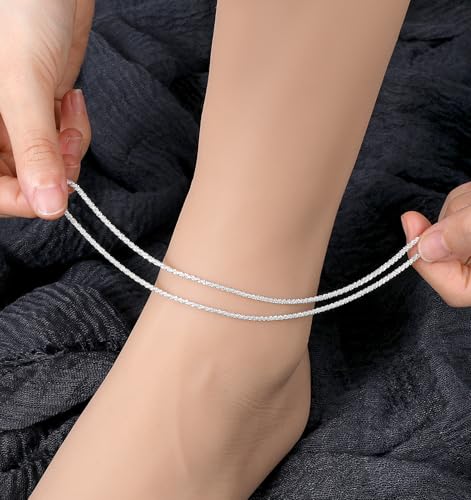 Elegant Silver Plated Waterproof Anklet Set for Women - Stackable Layered Beach Jewelry by ValueBargain - Image 4