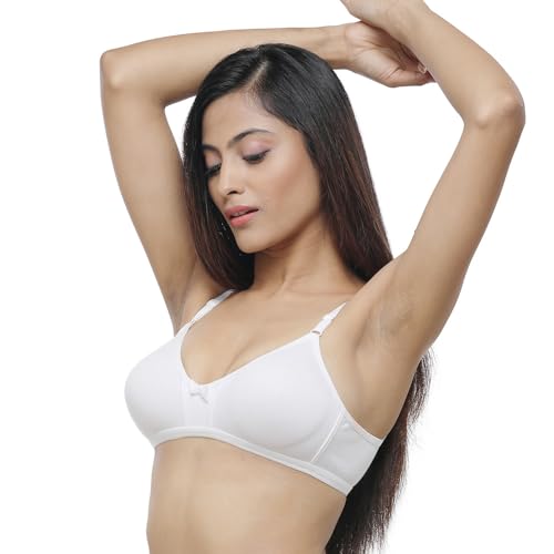 Image of Daisy DEE Women's Cotton Seamless Non-Padded Full Coverage Wire Free Low Neck Bra - Prima