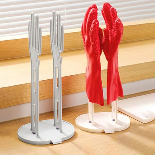 Soporte para guantes de limpieza multifuncional con base antigoteo para mantener encimeras secas 5