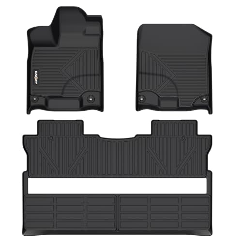 GINOWY-Floor Mats for Honda Ridgeline 2017-2025 2026 TPE All Weather Protection Ridgeline Car Mats Custom Fit 2025 Floor Liners Non-Slip Waterproof Automotive Accessories Black