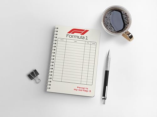 Image of zenithink Ferrari Formula 1 Wiro Journal Notebook | 80 gsm Paper With 350GSM Hard Cover | Unruled | Pages - 160 | A5 Size | Wiro Binding | Versatile for School, Home & Office