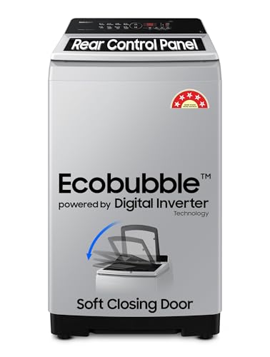 Samsung 7 kg, 5 Star, Eco Bubble Technology, Digital Inverter Motor, Soft Closing Door, Fully-Automatic Top Load Washing Machine (WA70BG4441YYTL, Lavender Gray)