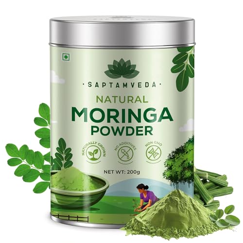 Saptamveda Organic Cultivated Elite Moringa Drumstick Powder 200g Tin | Superfood for Immunity, Skin & Hair Care | Herbal Supplement