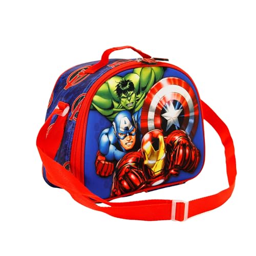 Bolsa portamerienda 3D de Los Vengadores infantil azul