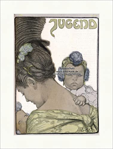 Biller Antik Página principal del número 33 de 1907 Fritz Erler bebé madre hijo mujer juventud 3604