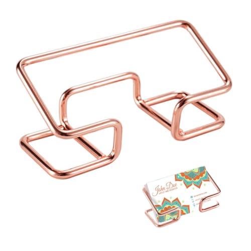 Image of Climberty Metal 1Pcs Visiting Card Holder for Men, Business Card Holder for Desk, Business Card Holder Display Stand, Modern Business Card Organizer, Desktop Business Card Holders (Rose Gold)