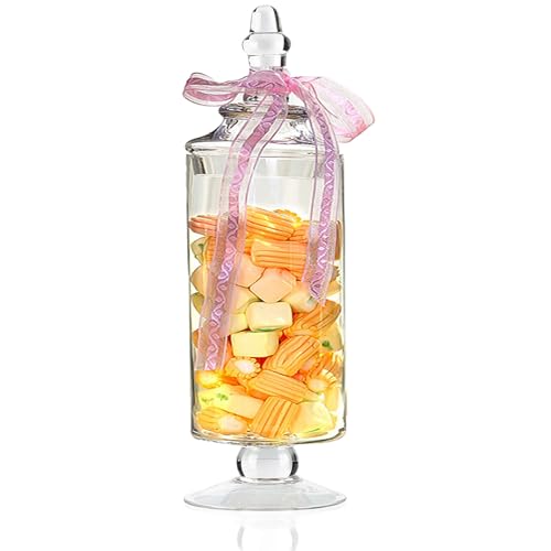 FCQLFYF Bomboneras De Cristal, Tarro De Vidrio De Almacenamiento, Confitería Tarros De Cristal, Para Comida, Buffet Dulce, Galletas, Confitería, Fiesta (Con 100cm Cinta) (A)