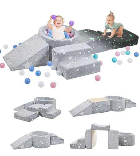 Elftopia Foam Climbing Blocks with Ball Pit Designed for Toddlers Aged 1-3 -Great for Indoor Crawling Inside Foam Playground Set for Little Ones to Active Playing -Balls NOT Included Beige product thumbnail 13