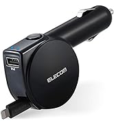 エレコム カーチャージャー シガーソケット 24W Lightningケーブル一体 ライトニング 90cm USB-A ×1 【 iPhone 13 / 12 / SE (第2世代) / And...
