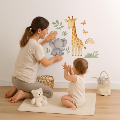 Vinilo decorativo de pared con animales de la selva miniatura 2