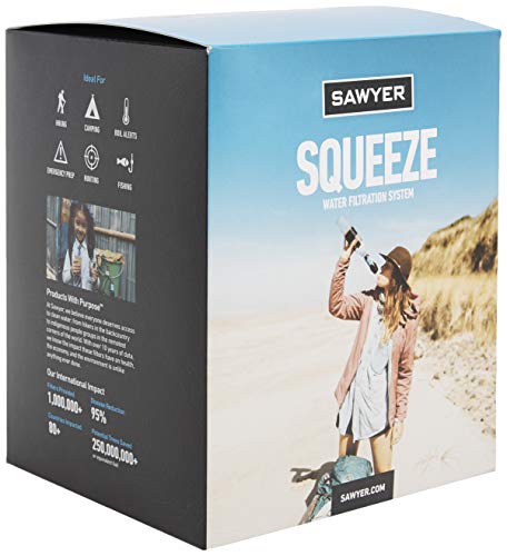 Product Image 5: Sawyer Products SP129 Squeeze Water Filtration System w/ Two Pouches,Black/Blue