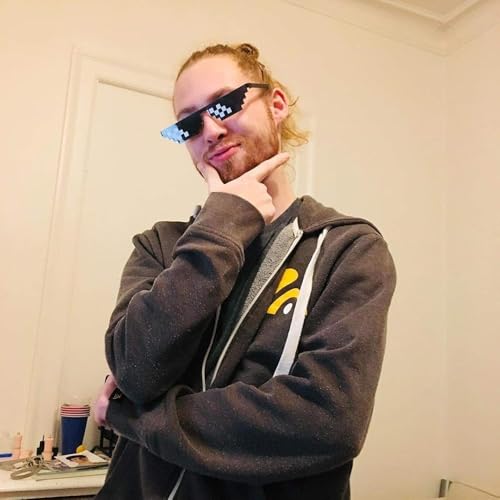 Image of STORE 2508 Pixelated Thug Life Party glasses Gangster Gangsta Life Funny Novelty Shades, Photo Props Unisex Sunglasses Eyeglasses