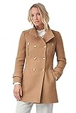 abrigo beige mujer outfit  Salsa Abrigo de paño Largo con Detalles