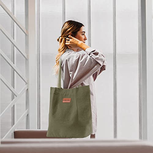 Bonny Dodo Canvas Casual Tote Bag Beige For Women Shoulder Library Tote Bags 13 X 6 X 14 Inches Travel School Book Teacher Bags And Totes With Inner Pockets For Work #TOP1