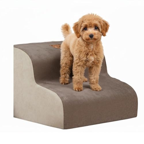 Lifetips トイプードル(Toy Poodle) ペットステップ 階段 スロープ 室内用 犬 猫 小型犬 シニア犬 高齢犬 介護 段差解消 滑り止め 多機能 収納付き ハウス 洗えるカバー ソファ ベッド用 2段 3段 ゆるやか 昇降台 踏み台 ドッ