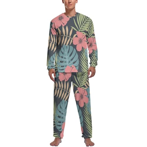 Ensemble de pijama homme avec pantalon et haut de pyjama manche longue rétro