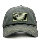 LOKIDVE USA American Flag Baseball Cap Embroidered Polo Style Military Army Hat-Green