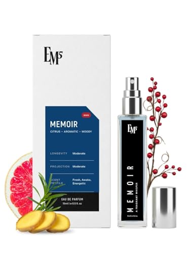 Image of EM5 Memoir Unisex Perfume | Fresh Citrus Woody Fragrance | Eau De Parfum Spray for Men & Women | Luxury Gift for Him & Her | 15 ml