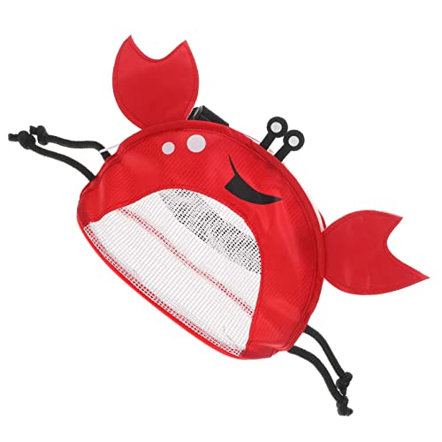 Kisangel Crab Beach Bag Mesh Organizer Straw Beach Bag for Boys and Girls for Family