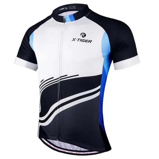 X-TIGER Maillot de Cyclisme Hommes Manches Courtes VTT Jersey Maillot de Vélo Vetement Respirant Séchage Cyclisme Tee Shirt Montagne Cycliste Été Vélo de Vetement Costume Fitness Hauts