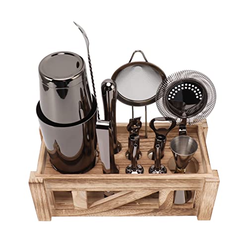 Kit de Bartender con 12 Accesorios y Soporte de Madera miniatura 6