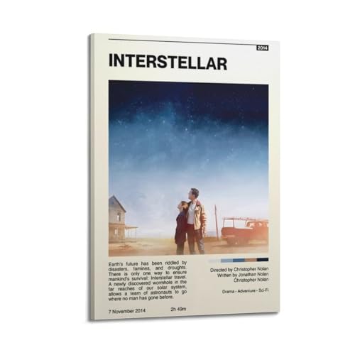 EUFEBSM Póster de película interestelar, lienzo decorativo para pared e impresión artística moderna para decoración de dormitorio familiar, 40 x 60 cm