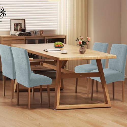 Ystyle Stretch Stuhlhussen 6er Set, Stuhlbezug Elastischer, Grau Blau – Ansicht 2