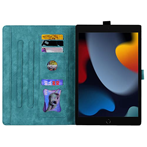Succtopy Case for iPad 9th/8th/7th Generation (2021/2020/2019) 10.2 Inch Folio Flip PU Leather Cover with Stand Function Protective Tablet Case with Pen Holder for iPad 10.2" Light Green - Image 3