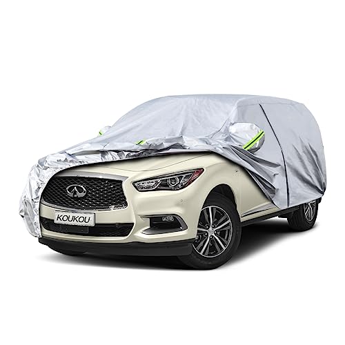 Image of Koukou SUV Car Cover Custom Fit Infiniti QX60 from 2013 to 2025, Waterproof Car Cover All Weather for Automobiles Outdoor Indoor with Zipper Door,Sun Rain Dust Snow Protection.
