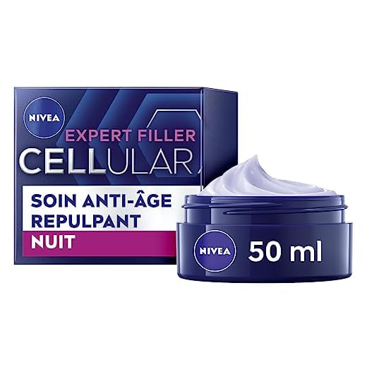 NIVEA Hyaluron Cellular Filler Soin de Nuit +Fermeté (1 x 50 ml), crème anti-âge enrichie en Magnolia et Acide Hyaluronique, soin visage femme pour tous types de peaux