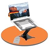 PureMounts Laptop Ständer Höhenverstellbarer, Faltbarer & Ergonomischer Notebookhalter für Home Office, Stufenlos Verstellbarer Aluminium Laptopständer mit Belüftung & Anti-Rutsch-Pads, Schwarz