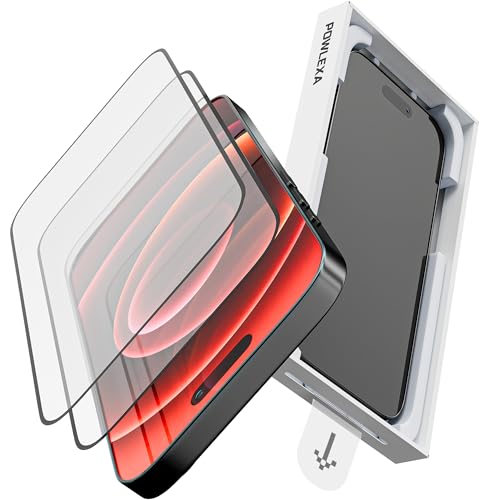 Image of 2 Pack Screen Protector for iPhone 16 Tempered Glass Film 9H+ Hardness 12FT Military Grade Shatterproof, HD Clear, Scratch Resistant, Full Edge Case Friendly Bubble Free Alignment Frame [6.1 inch]