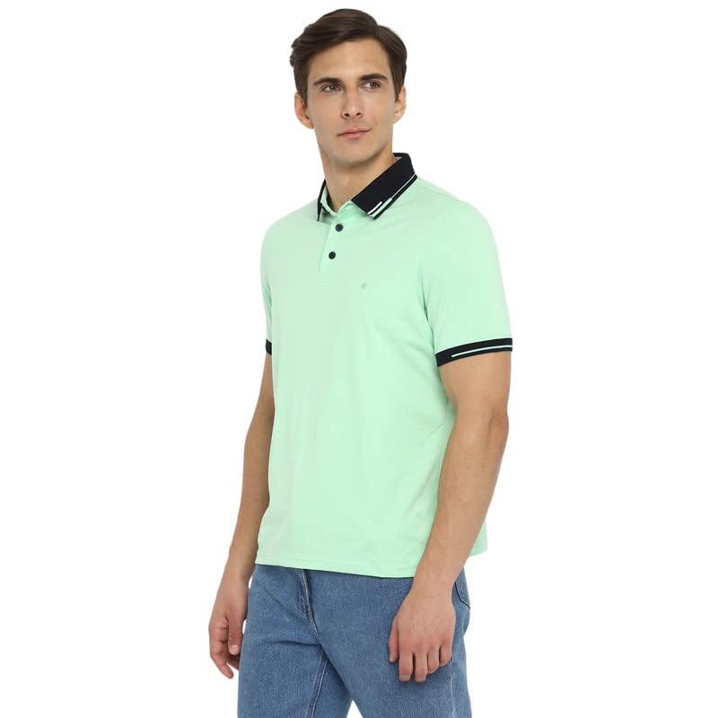 Image of Turtle Men Cotton Stretch White Plain Polo Neck Half Sleeve Casual T-Shirt