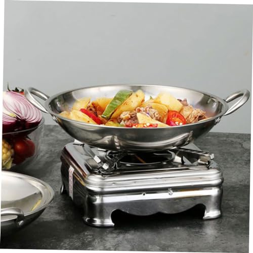 Wok de acero inoxidable con fondo redondo y doble mango miniatura 7