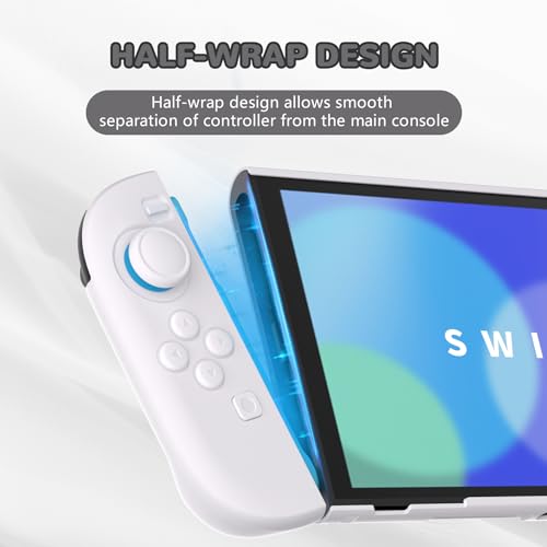 Image of PlayVital Hard Case for Nintendo Switch 2 with Extra Stand & Thumb Grip Caps | Split Design, Dockable Protective Full-Body Shell Cover for Nintendo Switch 2 | Solid Color Series, White