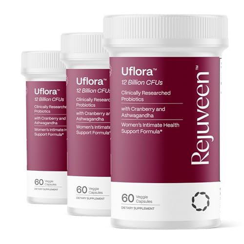 Uflora Vaginal Probiotics | Womens Probiotic, Supports Vaginal Health, Moisture & Yeast | Enhances Intimate Wellness | Clinically Proven Dosages | Probiotics, Cranberry, Ashwagandha | 60 Ct (3 Pack)
