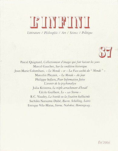 Preisvergleich Produktbild L'infini, N° 87 : (Revue l'Infini)