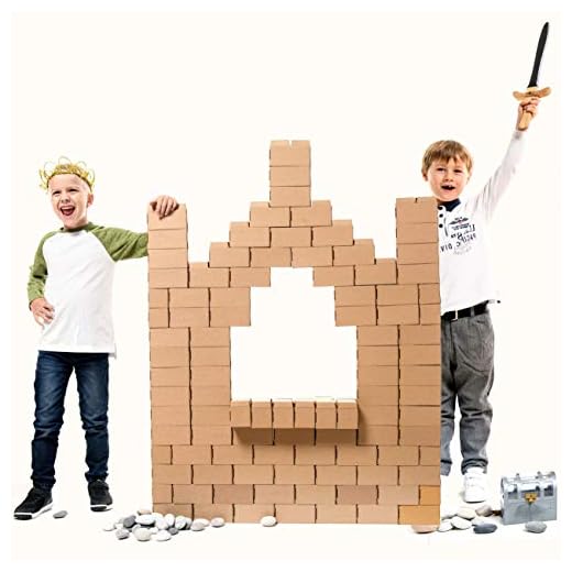 Gigi Bloks Bloques de Construcción Gigantes de Cartón para Niños, Set de Bloques Infantiles de 96 Piezas XL Apilables, Juguetes Montessori de Ladrillos de Construcción Grandes de Tamaño Real