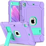 LTROP Protective Cover Case for iPad 6th/ 5th Generation & iPad Air 2 Case, iPad 9.7 Inch Case with Pen Holder and Kickstand, Purple and Green