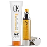 GK HAIR Global Keratin Argan Oil Hair Serum 50ml - The Best Professional Brazilian Keratin Treatment 100ml - Brazilian Complex Blowout & Organic Serum for Straightening and Smoothing